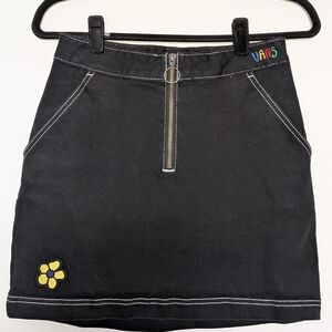 Vans Black Skirt with Flower Detail